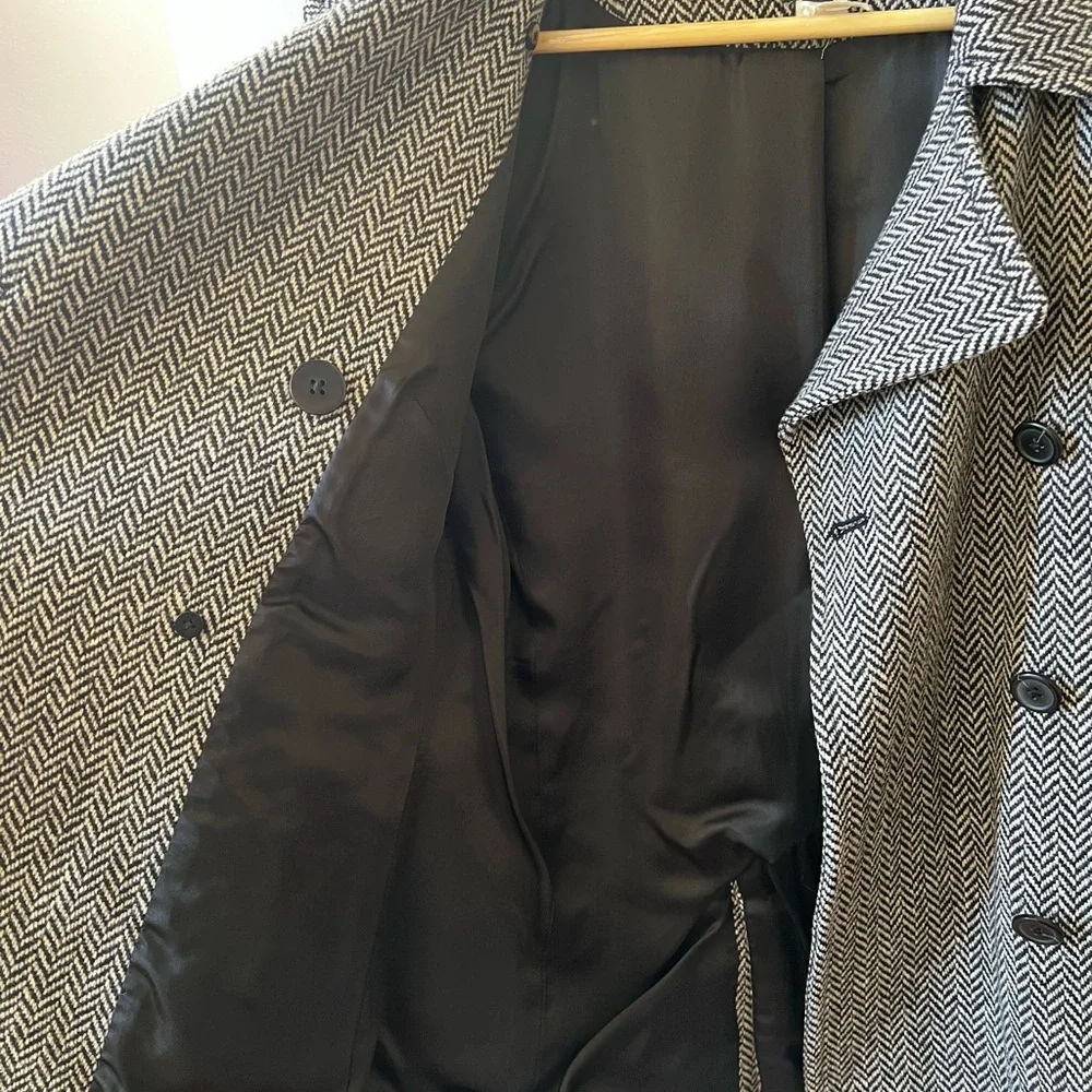 J CREW FACTORY Herringbone‎ Double Breasted Wool Pea Coat Classic Preppy S - Picture 6 of 6